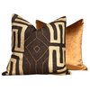 20"x20" African Bantu Pillow, Peppercorn, With Pillow Insert
