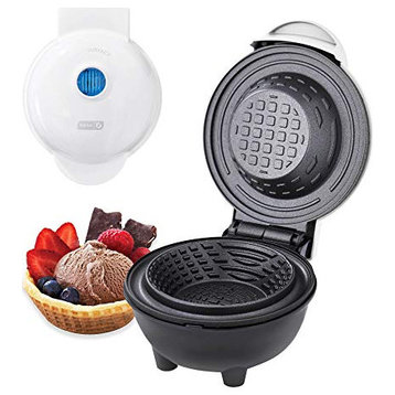 Mini Waffle Bowl Maker for Breakfast, Burrito Bowls, Ice Cream and Other Sweet, White