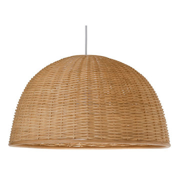 Wicker Dome Pendant Light, Natural