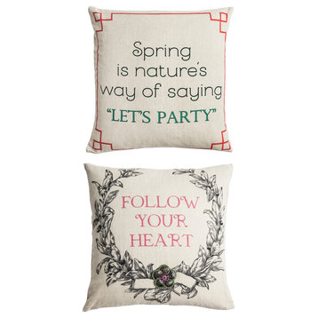 Valentine and Spring Indoor/Outdoor Double Sided Pillow