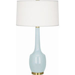 Robert Abbey - Robert Abbey BB701 Delilah - One Light Table Lamp - Cord Length: 96.00  Base Dimension: 5.75  Cord Color: SilverDelilah One Light Table Lamp Baby Blue Glazed/Antique Brass Oyster Linen Shade *UL Approved: YES *Energy Star Qualified: n/a  *ADA Certified: n/a  *Number of Lights: Lamp: 1-*Wattage:150w A bulb(s) *Bulb Included:No *Bulb Type:A *Finish Type:Baby Blue Glazed/Antique Brass