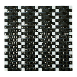 Black Glossy 3D Sea Wave Glass Mosaic Tiles - Home Accessories & Decor