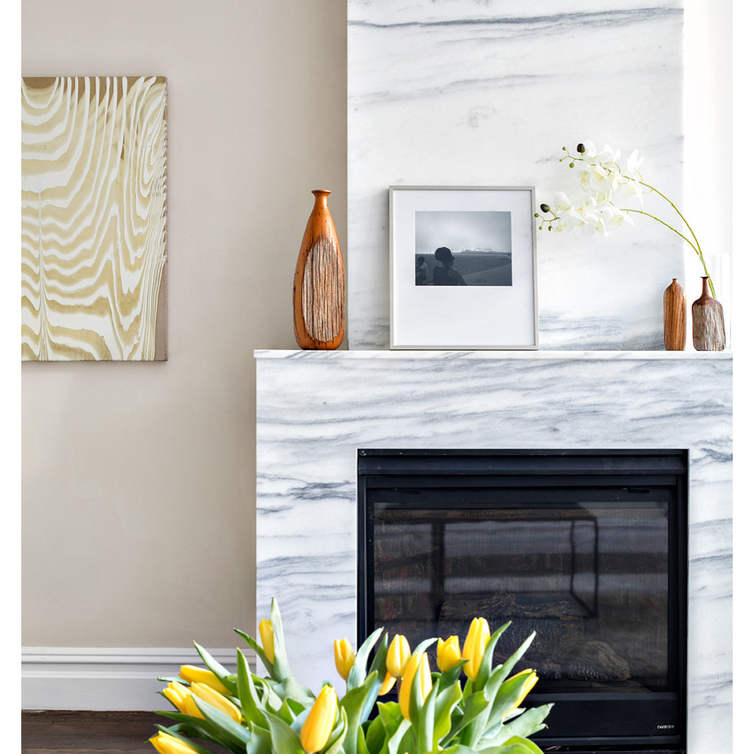 Light and Bright Fireplace