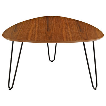 32" Hairpin Leg Wood Coffee Table, Walnut