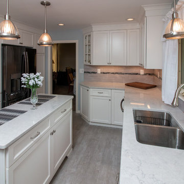 Transitional Chantilly Kitchen Remodel with Glacier Gray accent tile back splash