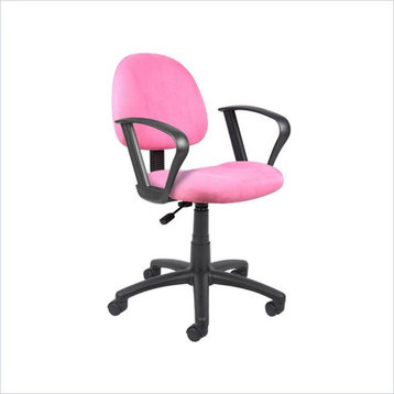 Boss Office Microfiber Deluxe Posture Chair with Loop Arms in Pink