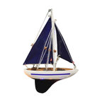 Sailboat With Blue Sails Christmas Tree Ornament, Blue, 9"