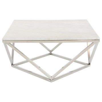 Modern White Ceramic Accent Table 57343