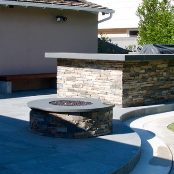 Ledger Stone BBQ with client requested matching fire pit.