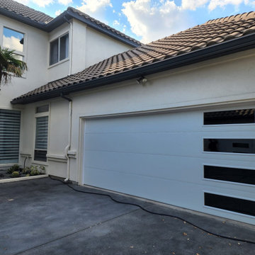 White Flush Panel Garage Doors