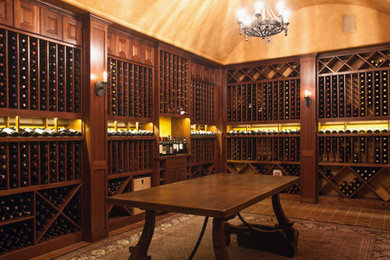 This is an example of a traditional wine cellar in San Diego.