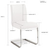 Stella Set of 2 Dining Chair, Top Grain Leather, White