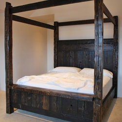 Custom Reclaimed Hand Hewn Canopy Bed - Canopy Beds
