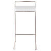 Fuji Stackable Barstool, Stainless Steel With White Velvet Cushion, Set of 2