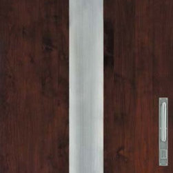 Jeld-Wen W02M Alder Door Dark Cherry Finish Steel Metallic Inlay - Interior Doors