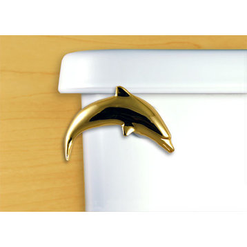Dolphin Toilet Flush Handle, Gold