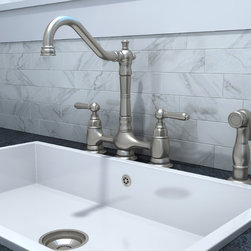 Americana 2 Handle Kitchen Bridge Faucet with Side Spray - 2AM501-BN - Kitchen Faucets
