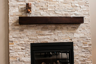 Stone veneer fireplace CSA