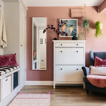 Softly Furnished, Pink, Mid-Century Hallway