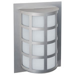 Besa Lighting - Besa Lighting SCALA13-SW-LED-SL Scala 13 - 12.75" 9W 1 LED Outdoor Wall Sconce - Our Scala collection is built for outdoor use, butScala 13 12.75" 9W 1 Silver Satin White G *UL: Suitable for wet locations Energy Star Qualified: n/a ADA Certified: n/a  *Number of Lights: Lamp: 1-*Wattage:9w LED bulb(s) *Bulb Included:Yes *Bulb Type:LED *Finish Type:Silver