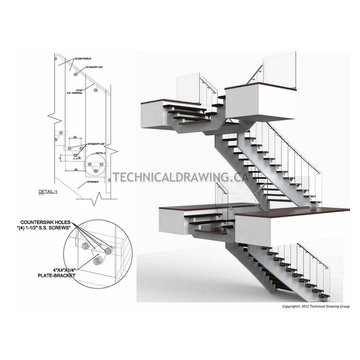 Stainless Steel Railing & Staircase Shop Drawings