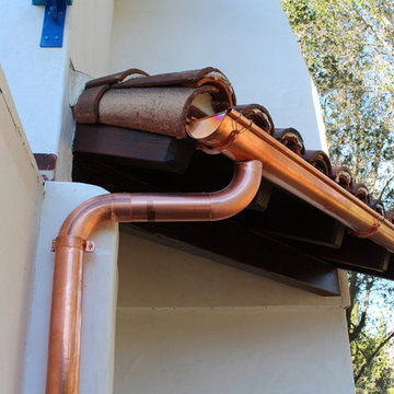 5 inch Half Round (Seamless) Copper With Circles and Shanks, Agoura Hills