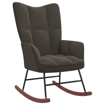 Vidaxl Rocking Chair Dark Gray Velvet
