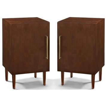 Home Square 2 Piece Record Player Stand Set in Mahogany