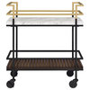 Bowery Hill 2-Tier Transitional Metal Serving Cart in Multi-Color