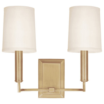 Clinton 2-Light 12" Wall Sconce in Aged Brass