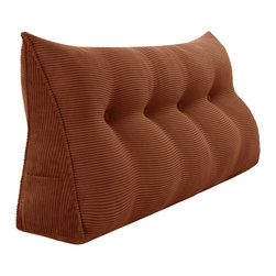 WOWMAX - WOWMAX Wedge Pillow, Headboard Cushion Backrest Coffee, 47x20x8 - Bed Pillows