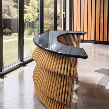 Modern Reception Counter Desk "Flowing waterfall"