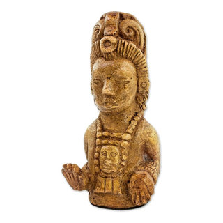 Maya Maize God Marble Dust Figurine - Asian - Decorative Objects