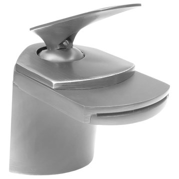 Novatto Wave Single Lever Waterfall Bathroom Faucet, Brushed Nickel