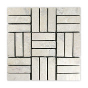 12"x12" Cream Weave Stone Mosaic Tile