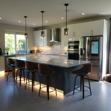 Stunning Kitchen Remodel Done in White and Gray Cabinets