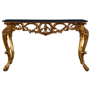 Rosia 62" Console Table with Black Marble Top