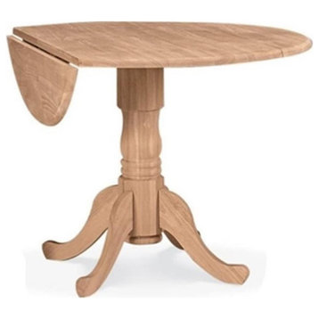 Bowery Hill Modern Wood Top 42" Dual Drop Leaf Casual Dining Table in Natural