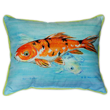 Pair of Betsy Drake Koi Large Indoor/Outdoor Pillows 16x20