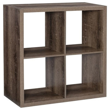 Linon Lane Four Cubby Wood Storage Cabinet in Gray