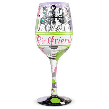 "Girlfriends" Wine Glass by Lolita
