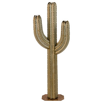 Desert Steel Saguaro Cactus With Torch, 5'