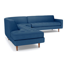 Monroe 3-Piece Sectional Sofa, Blueberry, Chaise on Left