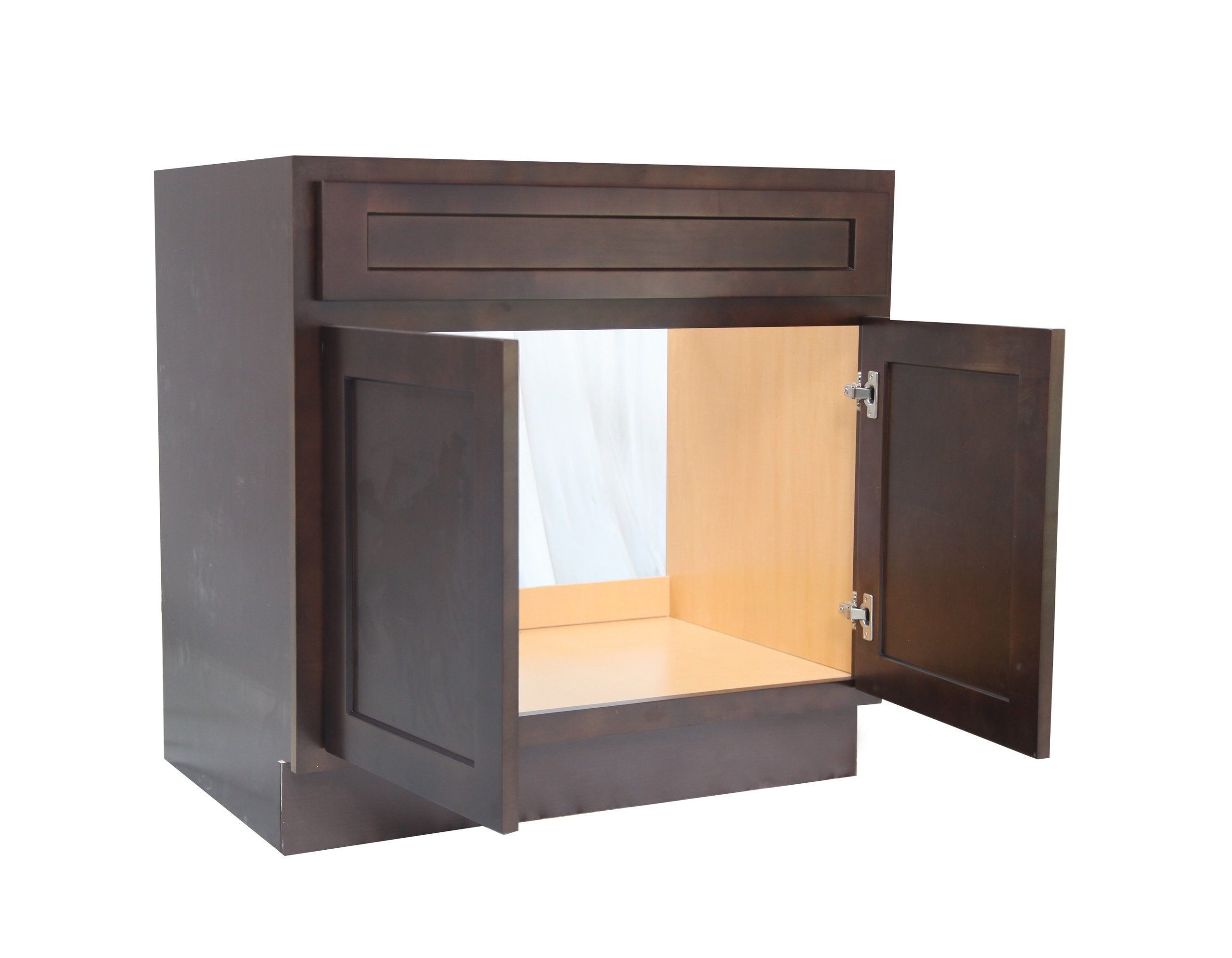 33 inch vanity cabinet brown, knockdown, Brown - Transitional ...