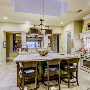 Taj Mahal Quartzite Kitchen with Double Eased Edge