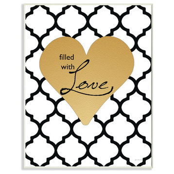 Filled with Love Modern Inspirational Art Wall Plaque