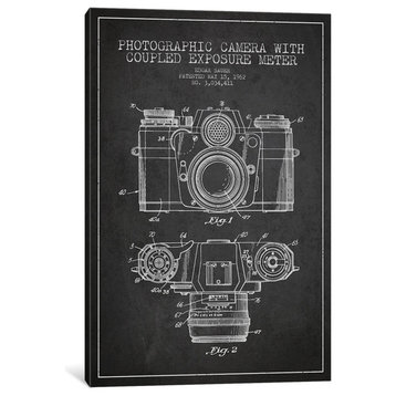 "Camera Charcoal Patent Blueprint" by Aged Pixel, 26"x18"x1.5"