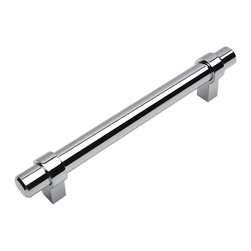 Cosmas - Cosmas 161-128CH Polished Chrome 5&rdquo; CTC (128mm) Euro Bar Pull [5 PACK] - Cabinet And Drawer Handle Pulls