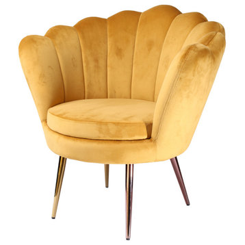 Modrest Balina Transitional Gold Accent Chair
