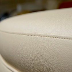 Cream Faux Leather Circle Borne Settee Sofa - Products